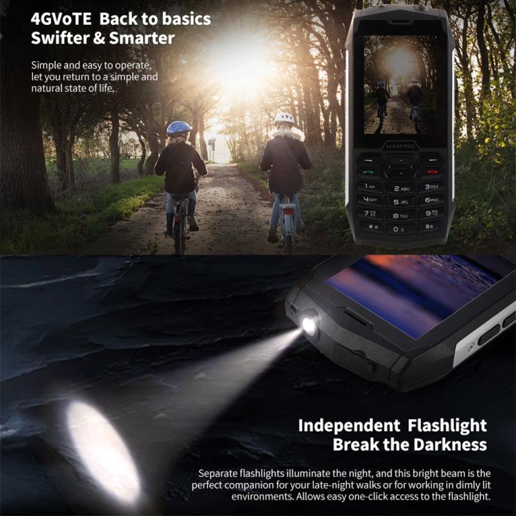 HAMTOD H3 Rugged Phone, 2.8 inch T107 ARM CortexTM A7 Quad-core 1.0GHz, Network: 4G, VoLTE, BT, SOS, EU Version HAMTOD H3 Rugged Phone, 2.8 inch T107 ARM CortexTM A7 Quad-core 1.0GHz, Network: 4G, VoLTE, BT, SOS, EU Version